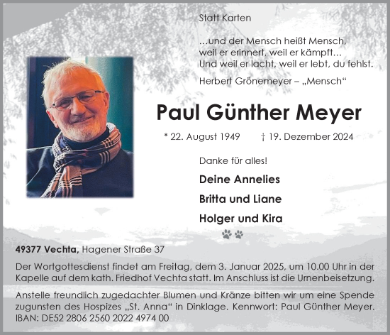 Anzeige von Paul Günther Meyer von OM-Medien