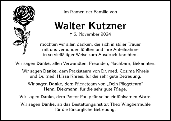 Anzeige von Walter Kutzner von OM-Medien