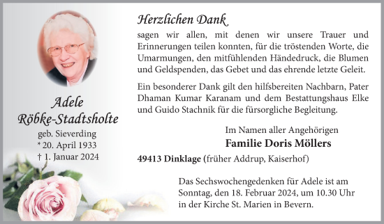 Anzeige von Adele Röbke-Stadtsholte von OM-Medien