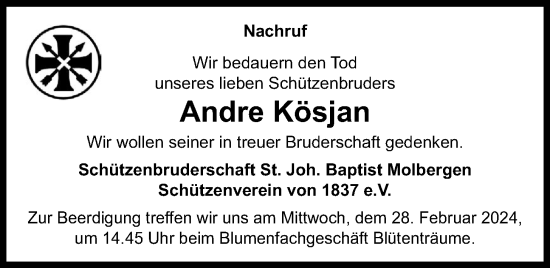 Anzeige von Andre Kösjan von OM-Medien