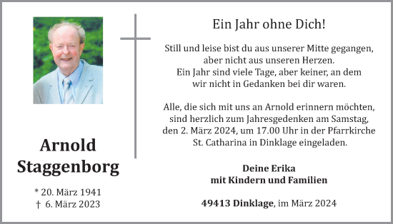 Anzeige von Arnold Staggenborg von OM-Medien