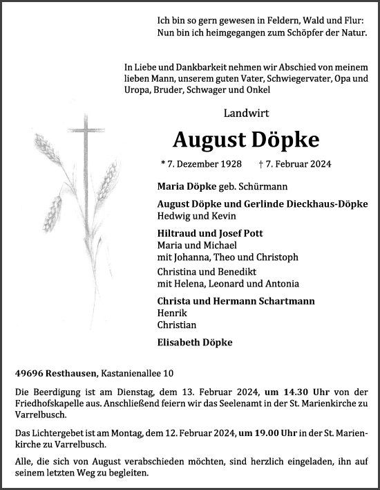 Anzeige von August Döpke von OM-Medien