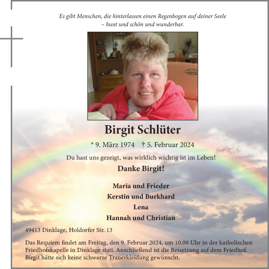 Anzeige von Birgit Schlüter von OM-Medien