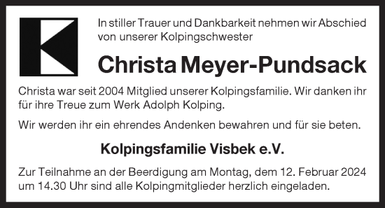 Anzeige von Christa Meyer-Pundsack von OM-Medien