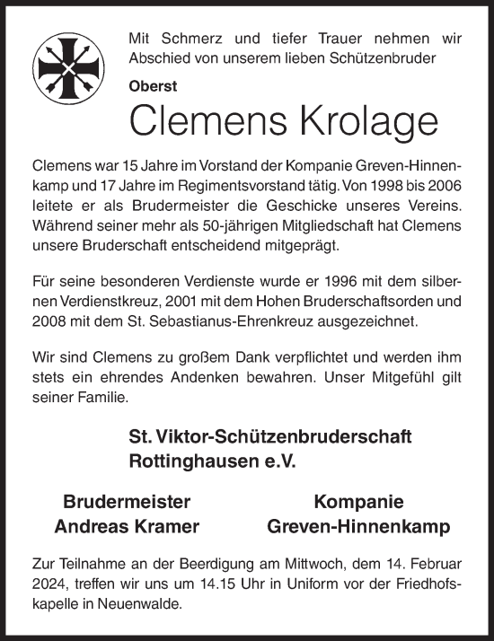 Anzeige von Clemens Krolage von OM-Medien