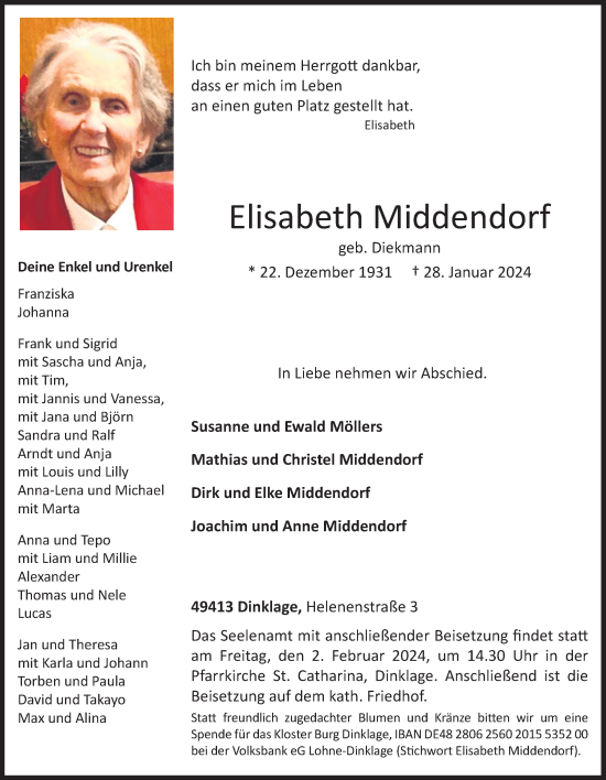Anzeige von Elisabeth Middendorf von OM-Medien