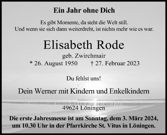 Anzeige von Elisabeth Rode von OM-Medien