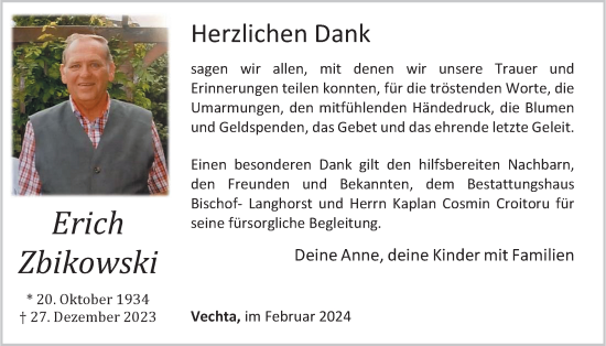 Anzeige von Erich Zbikowski von OM-Medien
