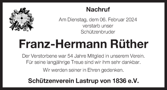 Anzeige von Franz-Hermann Rüther von OM-Medien