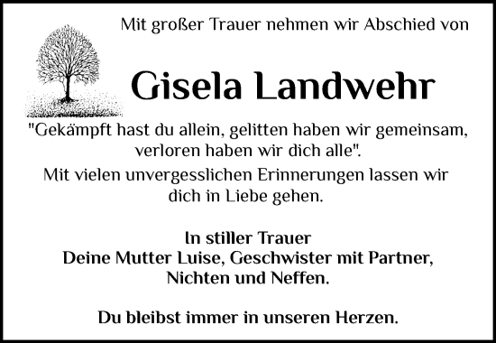 Anzeige von Gisela Landwehr von OM-Medien