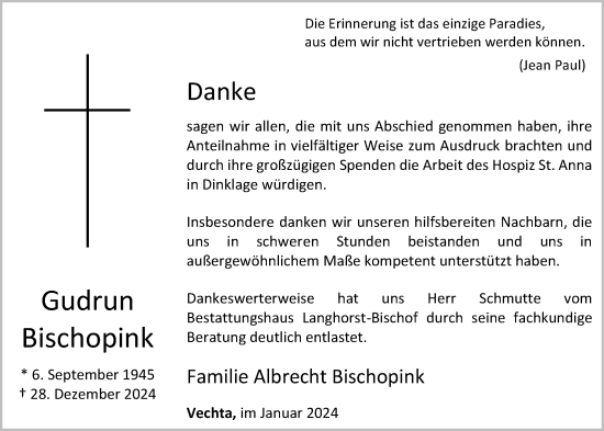 Anzeige von Gudrun Bischopink von OM-Medien