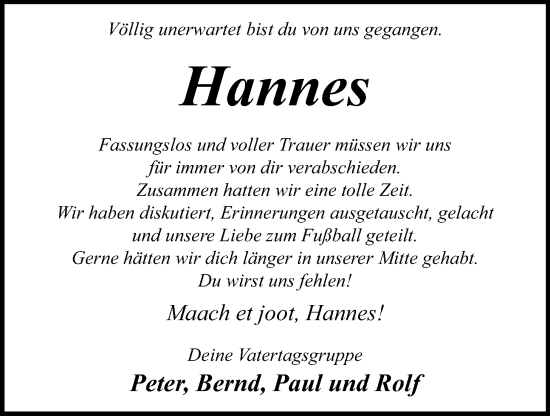 Anzeige von Hannes Klinker von OM-Medien