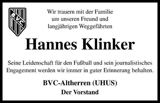Anzeige von Hannes Klinker von OM-Medien