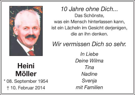 Anzeige von Heini Möller von OM-Medien