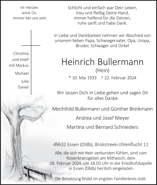 Anzeige von Heinrich Bullermann von OM-Medien