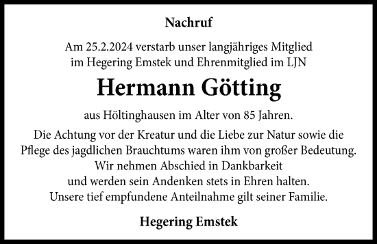 Anzeige von Hermann Götting von OM-Medien
