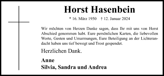 Anzeige von Horst Hasenbein von OM-Medien