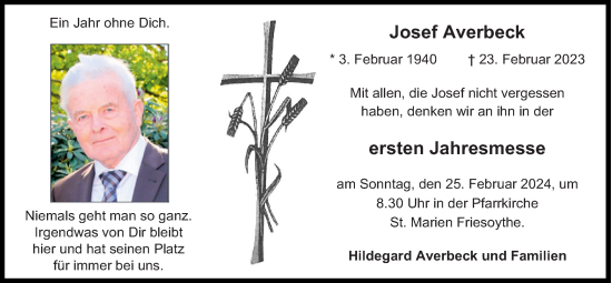 Anzeige von Josef Averbeck von OM-Medien