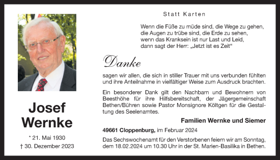 Anzeige von Josef Wernke von OM-Medien