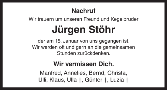 Anzeige von Jürgen Stöhr von OM-Medien