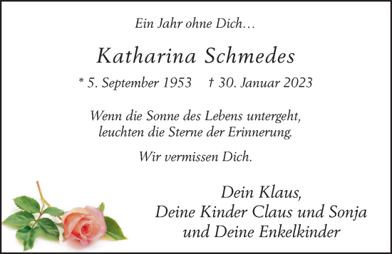 Anzeige von Katharina Schmedes von OM-Medien