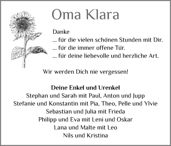 Anzeige von Klara Graw von OM-Medien