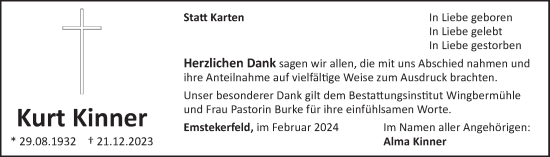 Anzeige von Kurt Kinner von OM-Medien