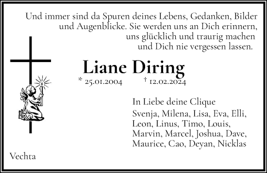 Anzeige von Liane Diring von OM-Medien