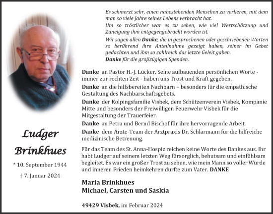 Anzeige von Ludger Brinkhues von OM-Medien