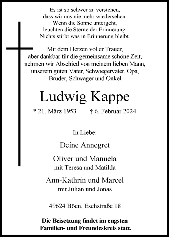 Anzeige von Ludwig Kappe von OM-Medien
