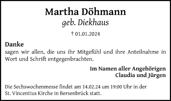 Anzeige von Martha Döhmann von OM-Medien