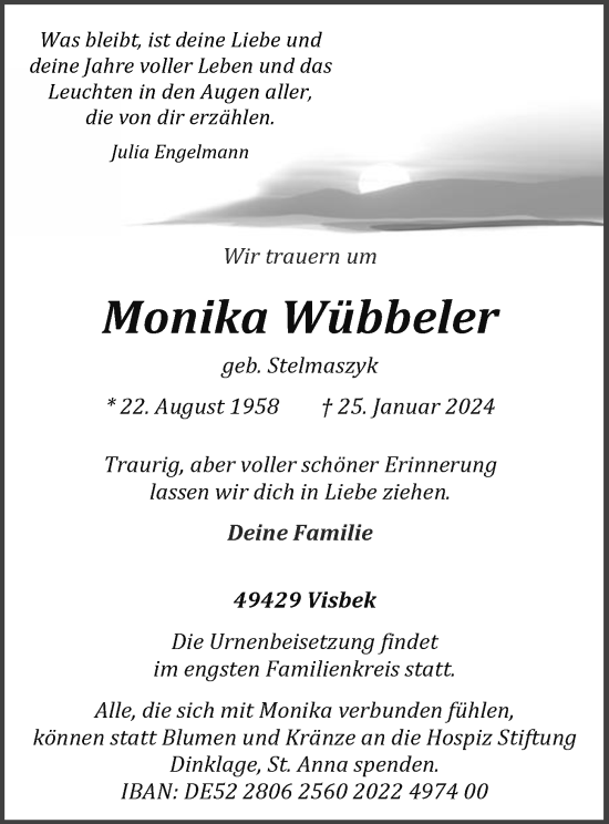 Anzeige von Monika Wübbeler von OM-Medien