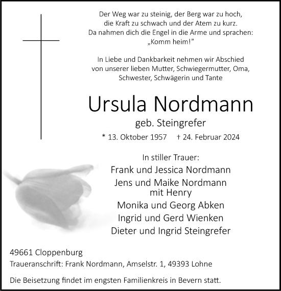 Anzeige von Ursula Nordmann von OM-Medien
