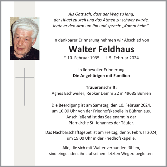 Anzeige von Walter Feldhaus von OM-Medien