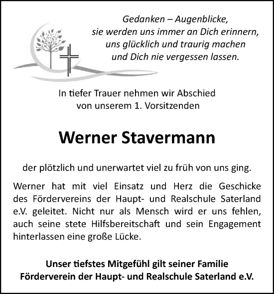 Anzeige von Werner Stavermann von OM-Medien