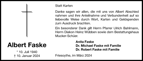 Anzeige von Albert Faske von OM-Medien