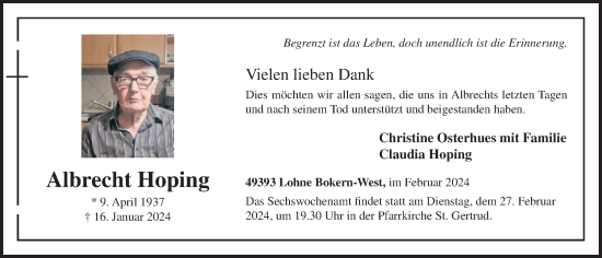 Anzeige von Albrecht Hoping von OM-Medien