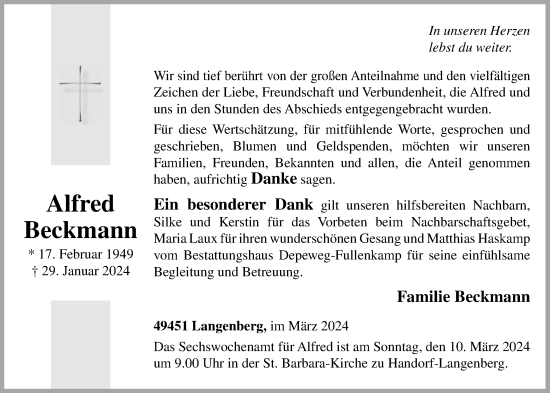Anzeige von Alfred Beckmann von OM-Medien