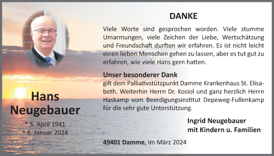 Anzeige von Hans Neugebauer von OM-Medien