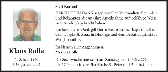 Anzeige von Klaus Rolle von OM-Medien