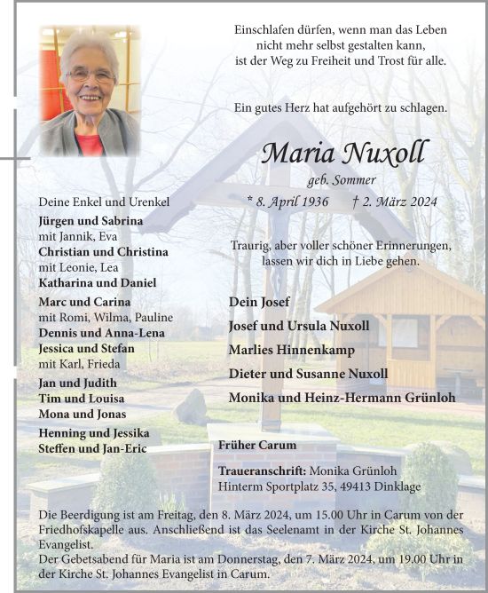 Anzeige von Maria Nuxoll von OM-Medien
