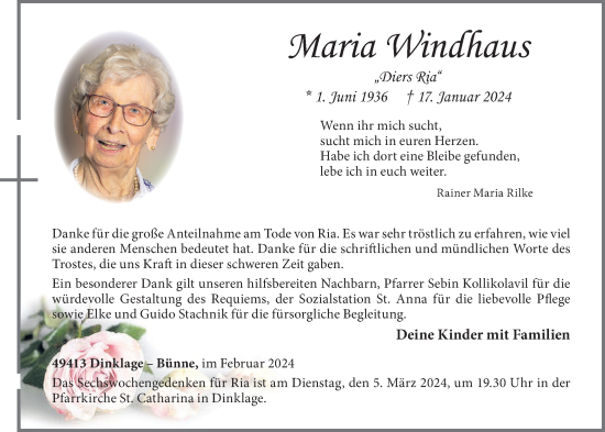 Anzeige von Maria Windhaus von OM-Medien