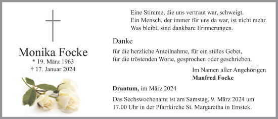 Anzeige von Monika Focke von OM-Medien