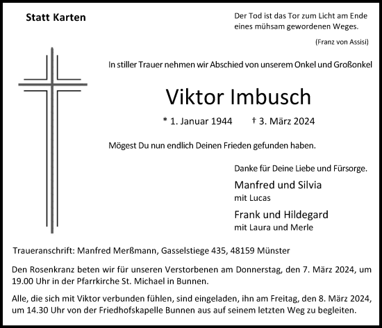 Anzeige von Viktor Imbusch von OM-Medien