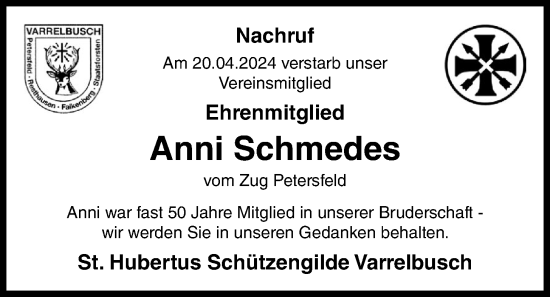 Anzeige von Anni Schmedes von OM-Medien