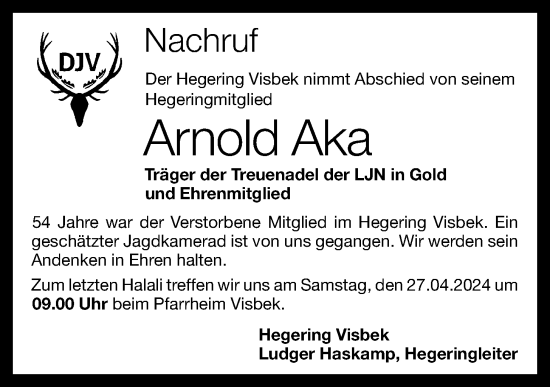 Anzeige von Arnold Aka von OM-Medien