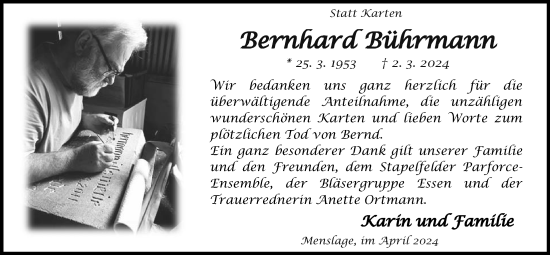 Anzeige von Bernhard Bührmann von OM-Medien