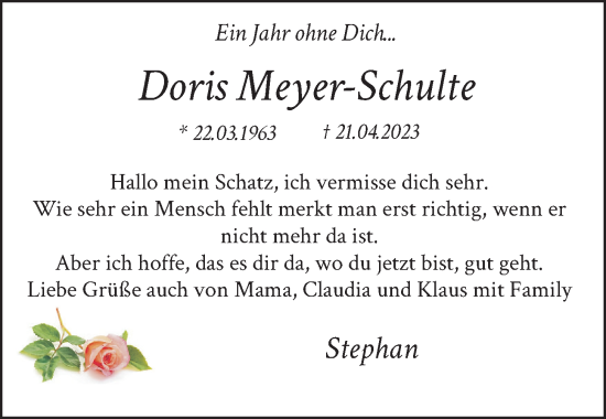 Anzeige von Doris Meyer-Schulte von OM-Medien