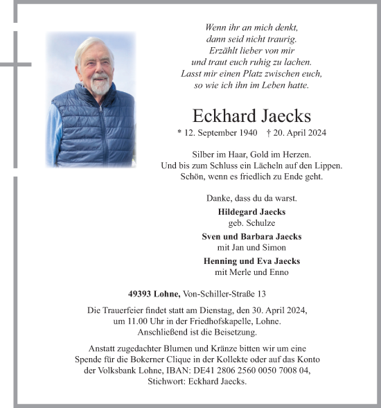 Anzeige von Eckhard Jaecks von OM-Medien