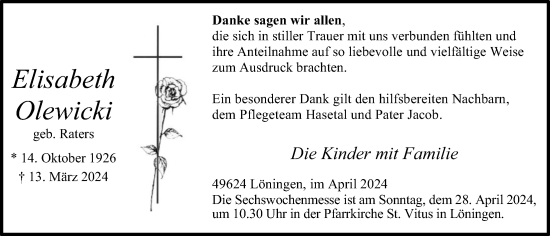 Anzeige von Elisabeth Olewicki von OM-Medien
